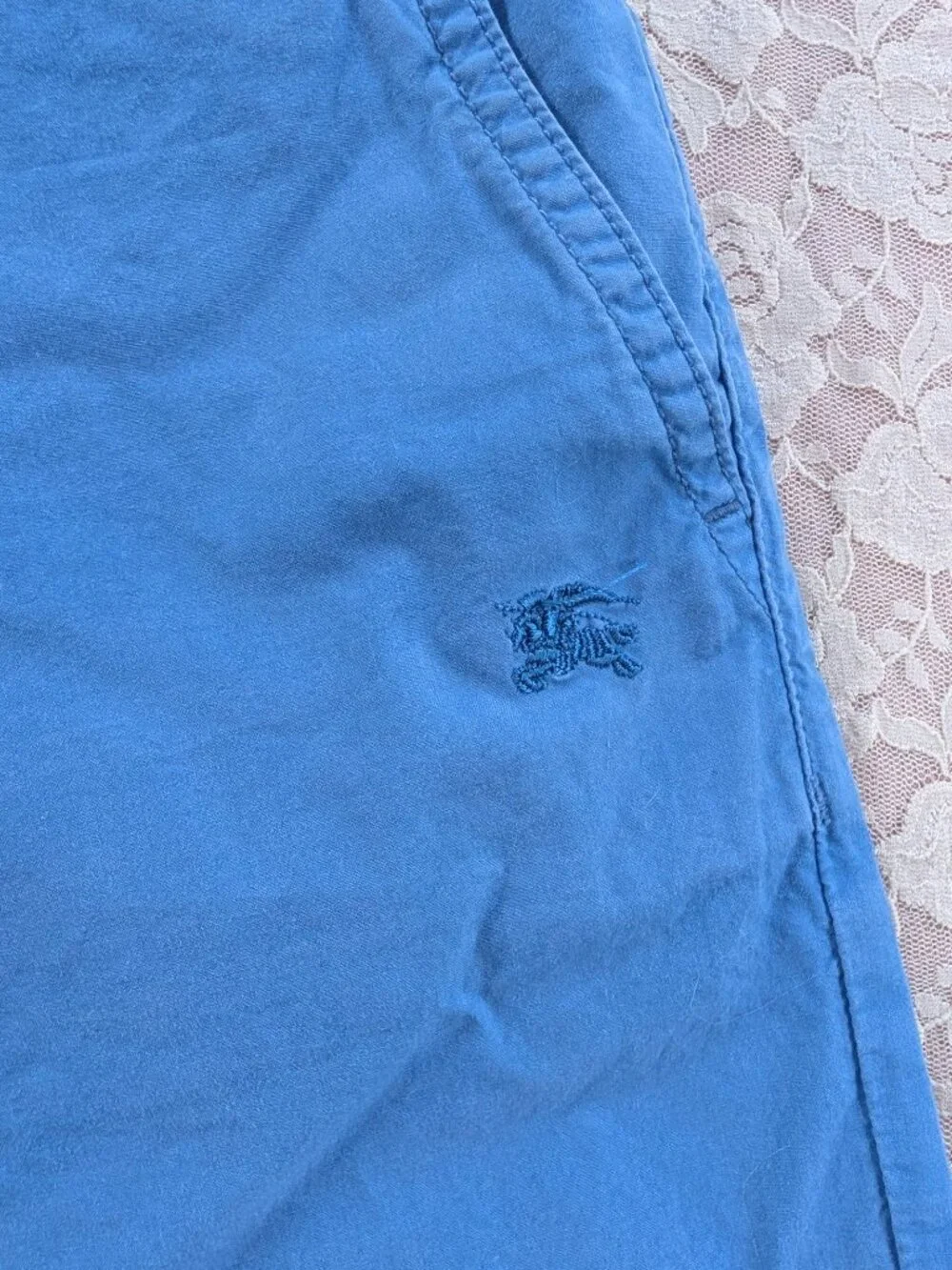 Burberry children blue bermuda shorts with pockets adjustable waist size 14y GUC